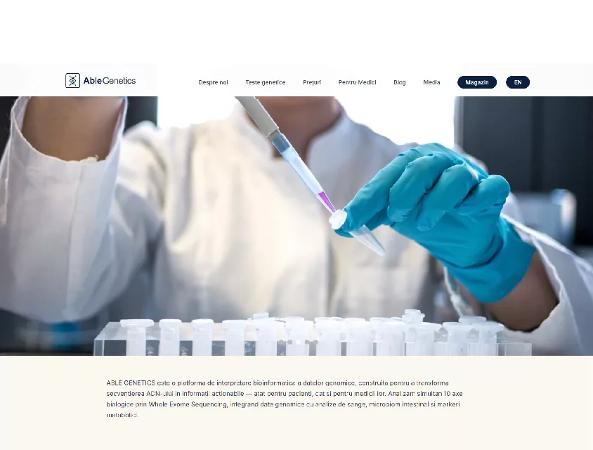 Site de prezentare Able Genetics
