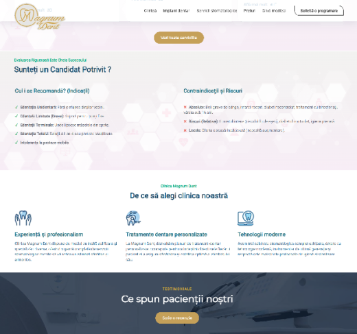 MagnumDent Bragadiru - Website de prezentare servicii stomatologice