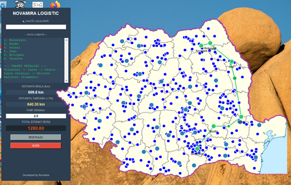 Optimizare rute - Novamira Logistic